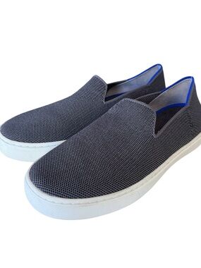 Rothy’s The Loafer Gray Knit Slip On Flats Blue Trim Women’s Size 7